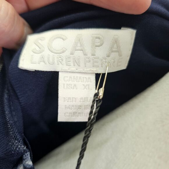 SCAPA Lauren Perre Navy Blue Overlay Shift Dress Size XL - Picture 4 of 9